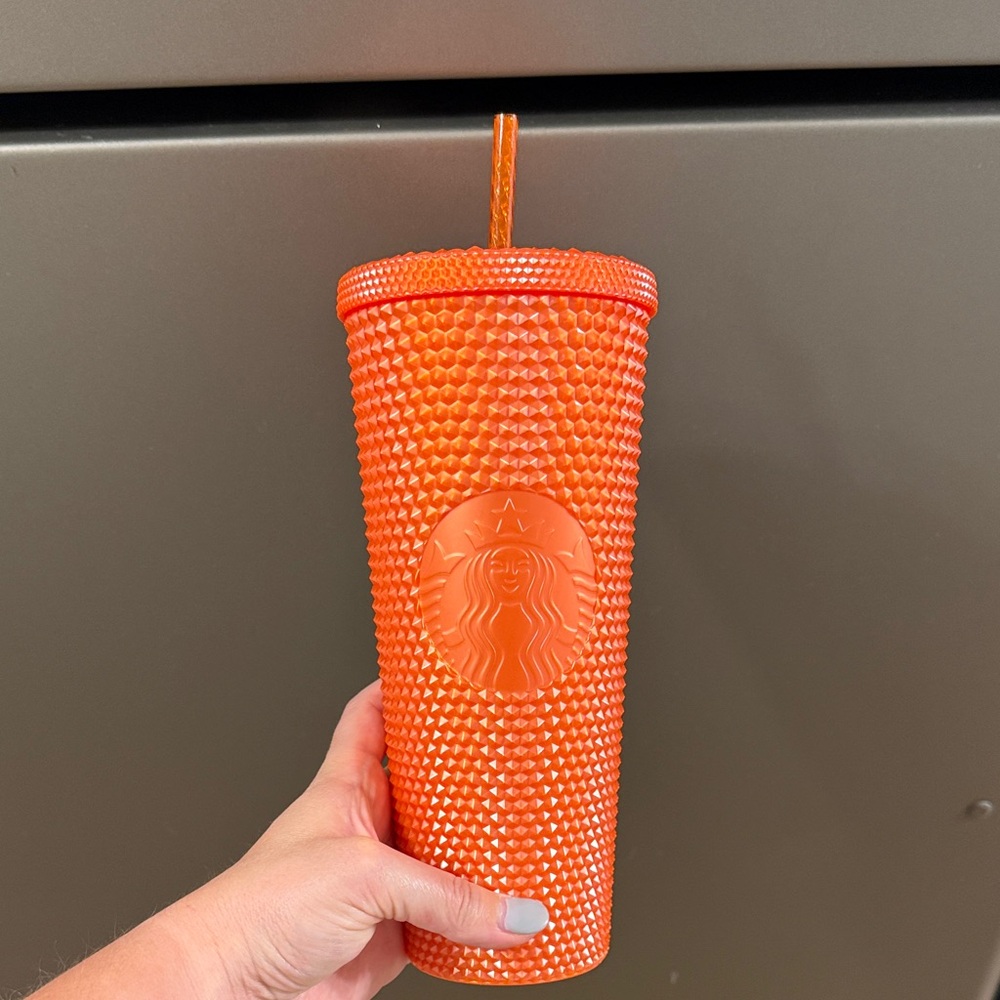 Starbucks Bright Orange Textured Tumbler